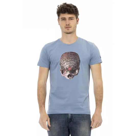 Trussardi Action Light Blue Cotton Men T-Shirt