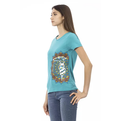 Trussardi Action Light Blue Cotton Women T-Shirt