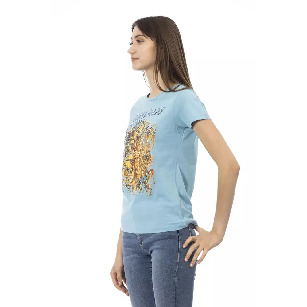 Trussardi Action Light Blue Cotton Women T-Shirt