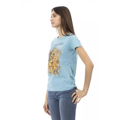 Trussardi Action Light Blue Cotton Women T-Shirt