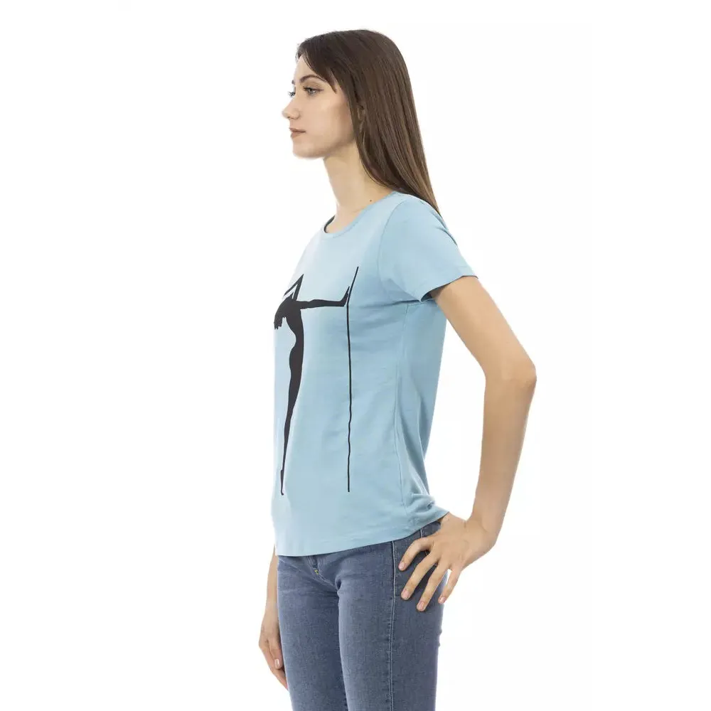Trussardi Action Light Blue Cotton Women T-Shirt