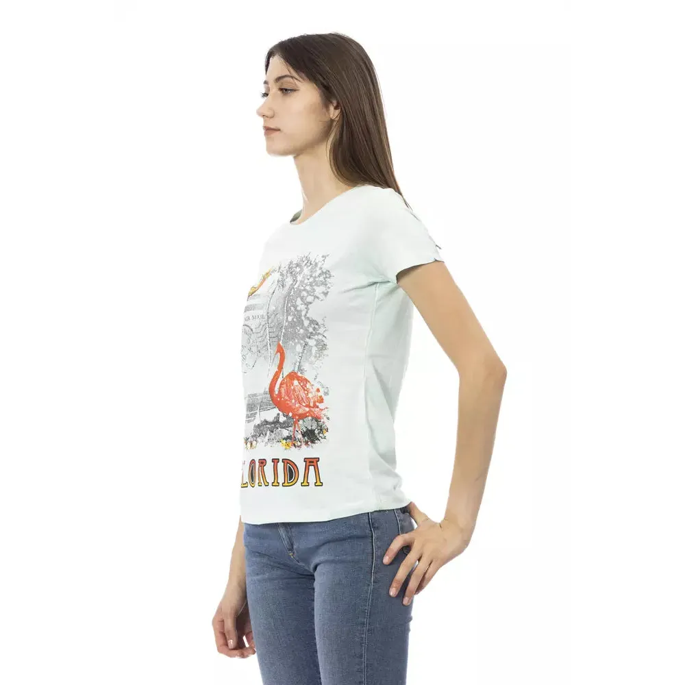 Trussardi Action Light Blue Cotton Women T-Shirt