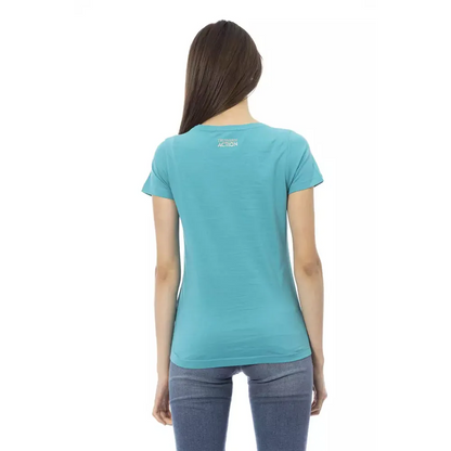 Trussardi Action Light Blue Cotton Women T-Shirt