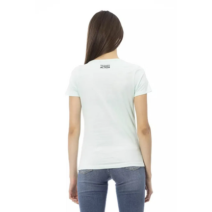 Trussardi Action Light Blue Cotton Women T-Shirt