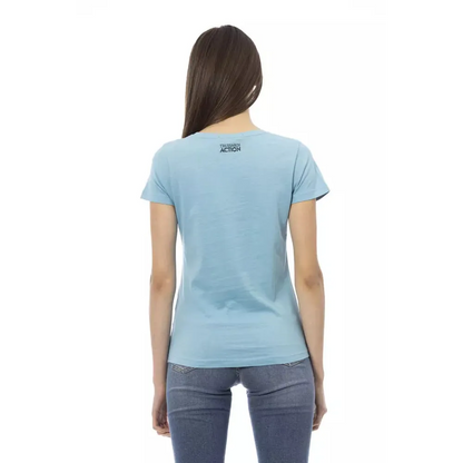Trussardi Action Light Blue Cotton Women T-Shirt