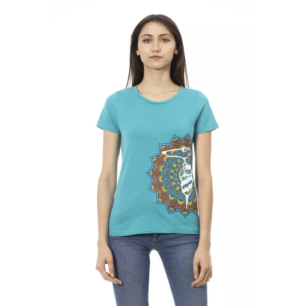 Trussardi Action Light Blue Cotton Women T-Shirt