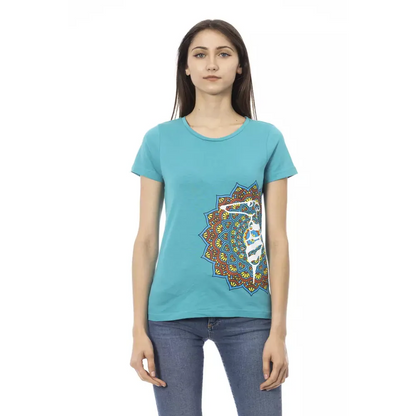 Trussardi Action Light Blue Cotton Women T-Shirt