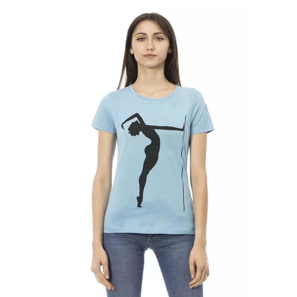 Trussardi Action Light Blue Cotton Women T-Shirt