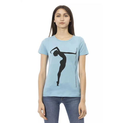 Trussardi Action Light Blue Cotton Women T-Shirt