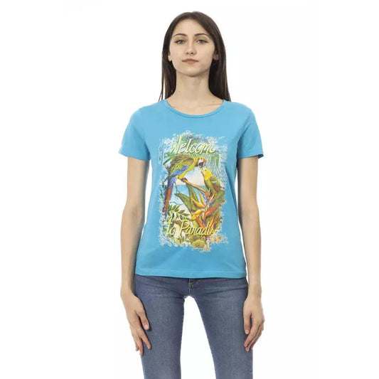 Trussardi Action Light Blue Cotton Women T-Shirt