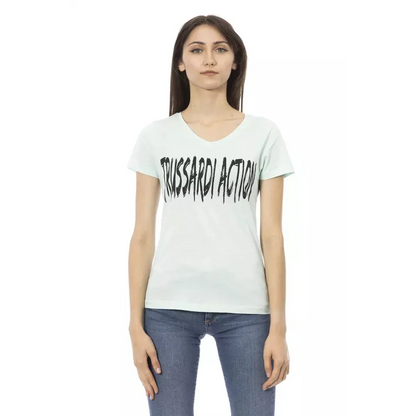 Trussardi Action Light Blue Cotton Women Top