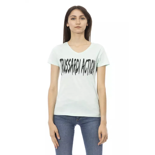 Trussardi Action Light Blue Cotton Women Top