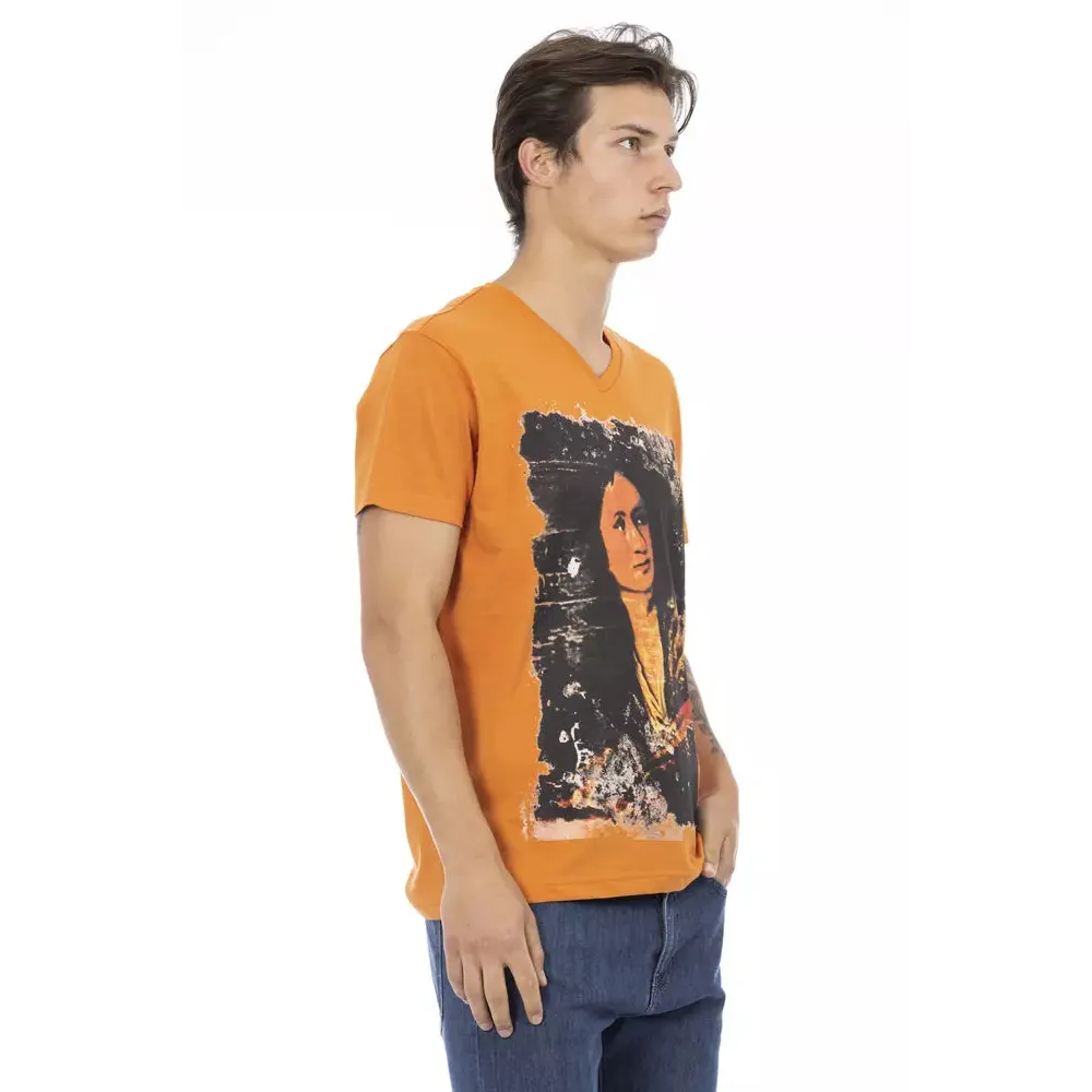 Trussardi Action Orange Cotton Men T-Shirt