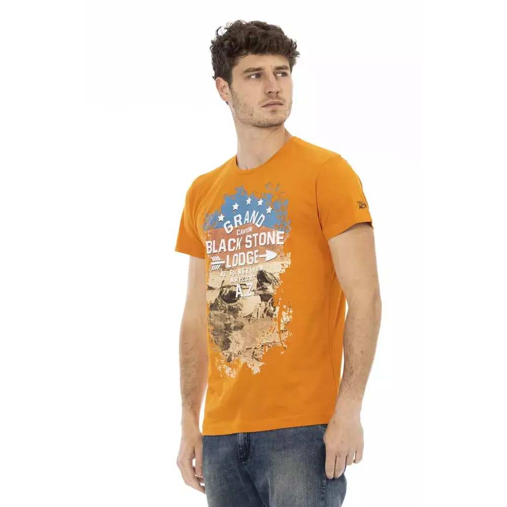 Trussardi Action Orange Cotton Men T-Shirt