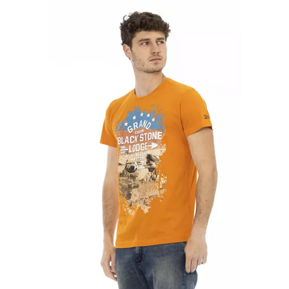 Trussardi Action Orange Cotton Men T-Shirt