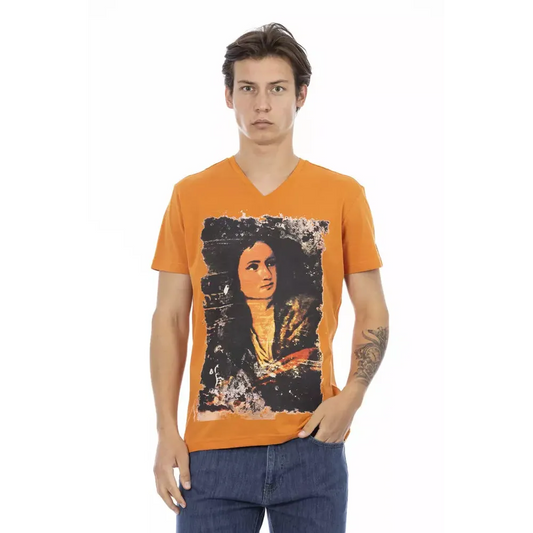 Trussardi Action Orange Cotton Men T-Shirt