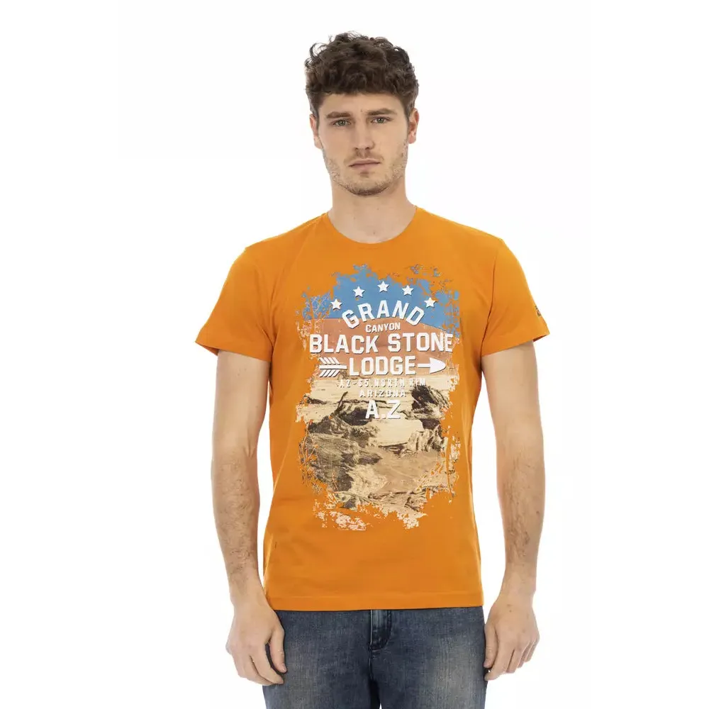 Trussardi Action Orange Cotton Men T-Shirt