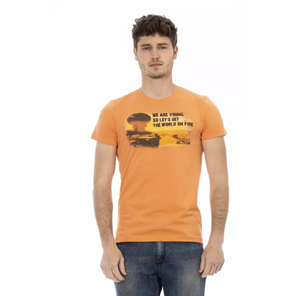Trussardi Action Orange Cotton Men T-Shirt