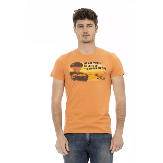 Trussardi Action Orange Cotton Men T-Shirt