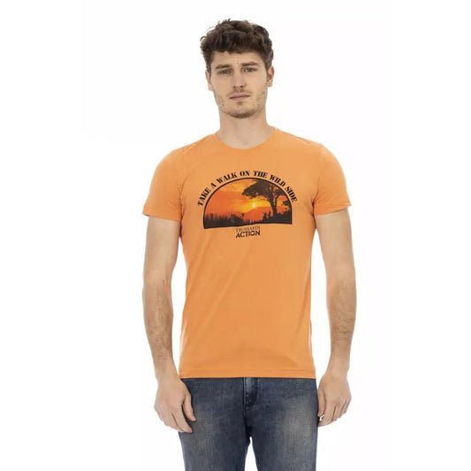 Trussardi Action Orange Cotton Men T-Shirt