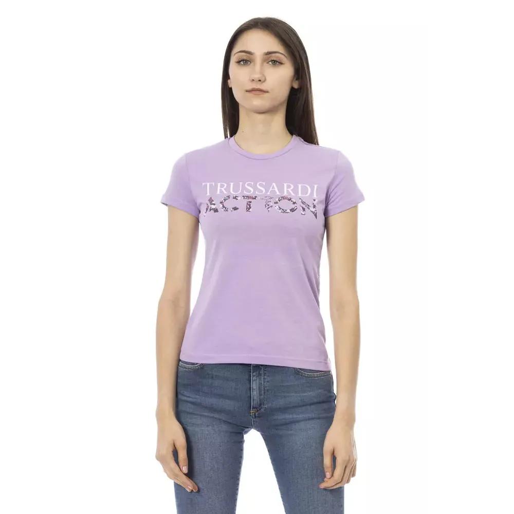 Trussardi Action Purple Cotton Women T-Shirt