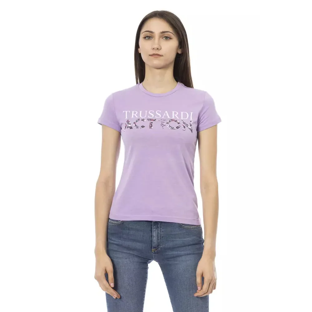 Trussardi Action Purple Cotton Women T-Shirt