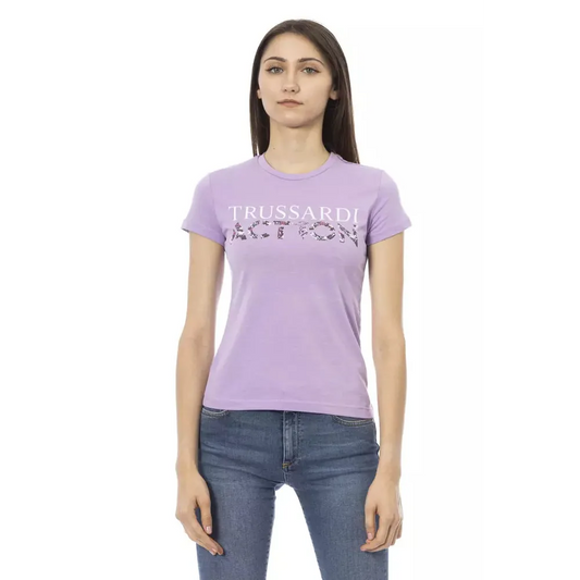Trussardi Action Purple Cotton Women T-Shirt