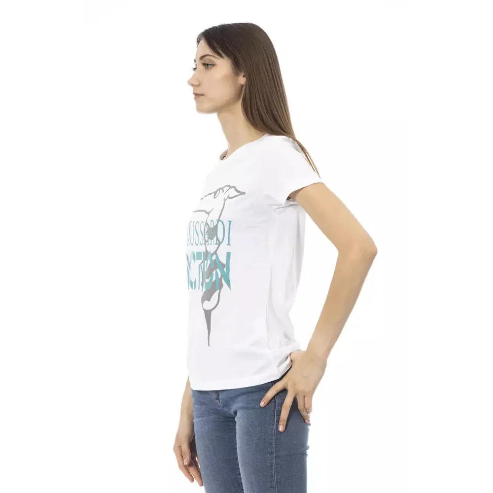 Trussardi Action White Cotton Tops & T-Shirt