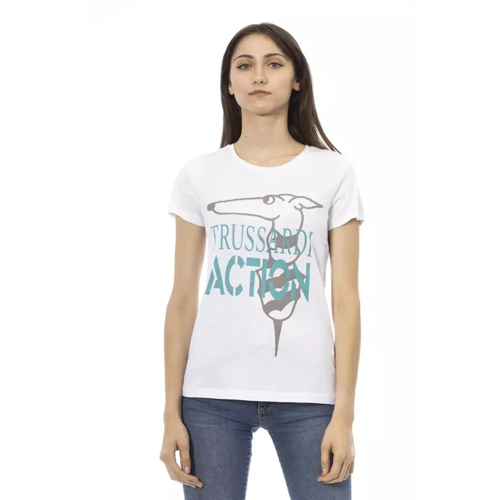 Trussardi Action White Cotton Tops & T-Shirt