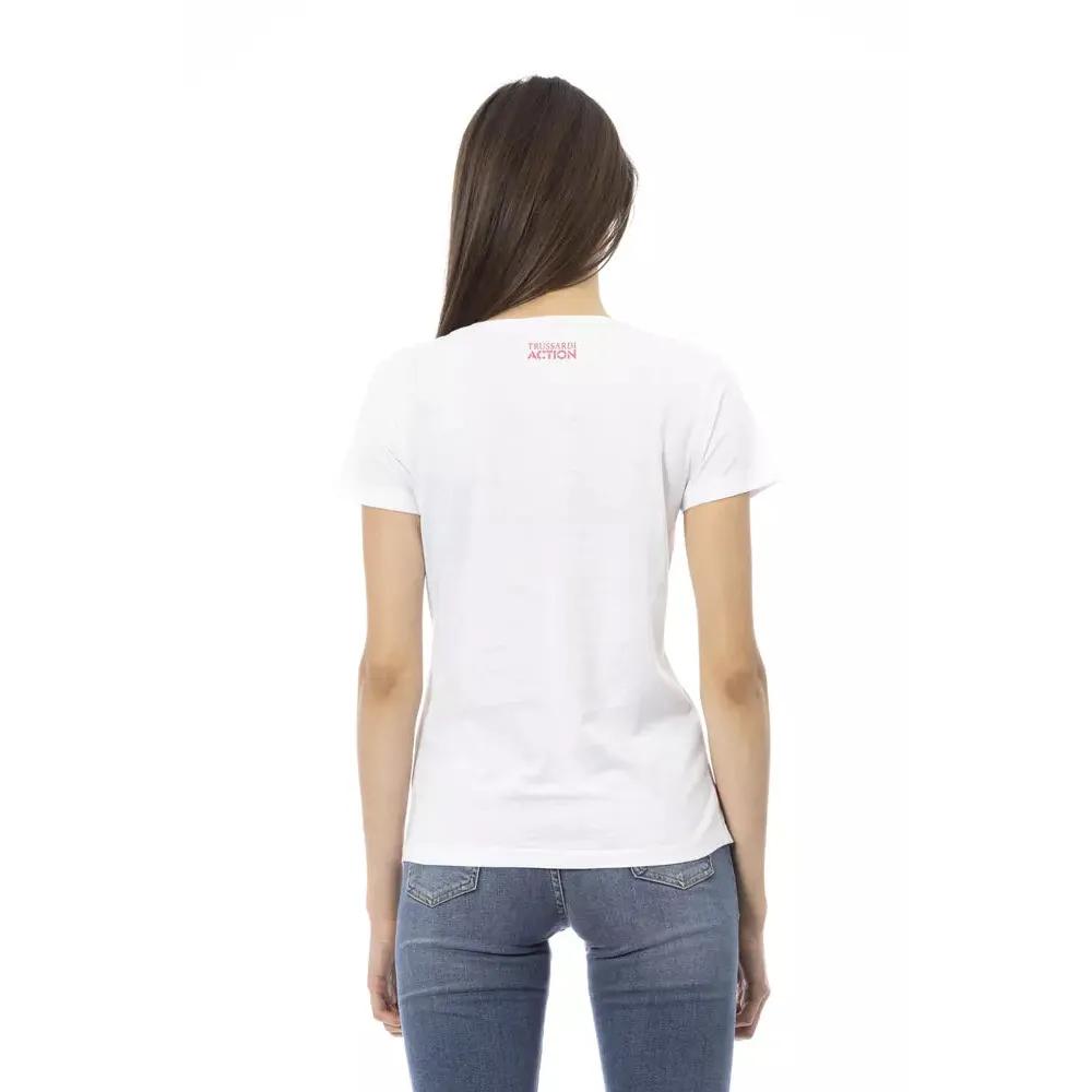 Trussardi Action White Cotton Women T-Shirt