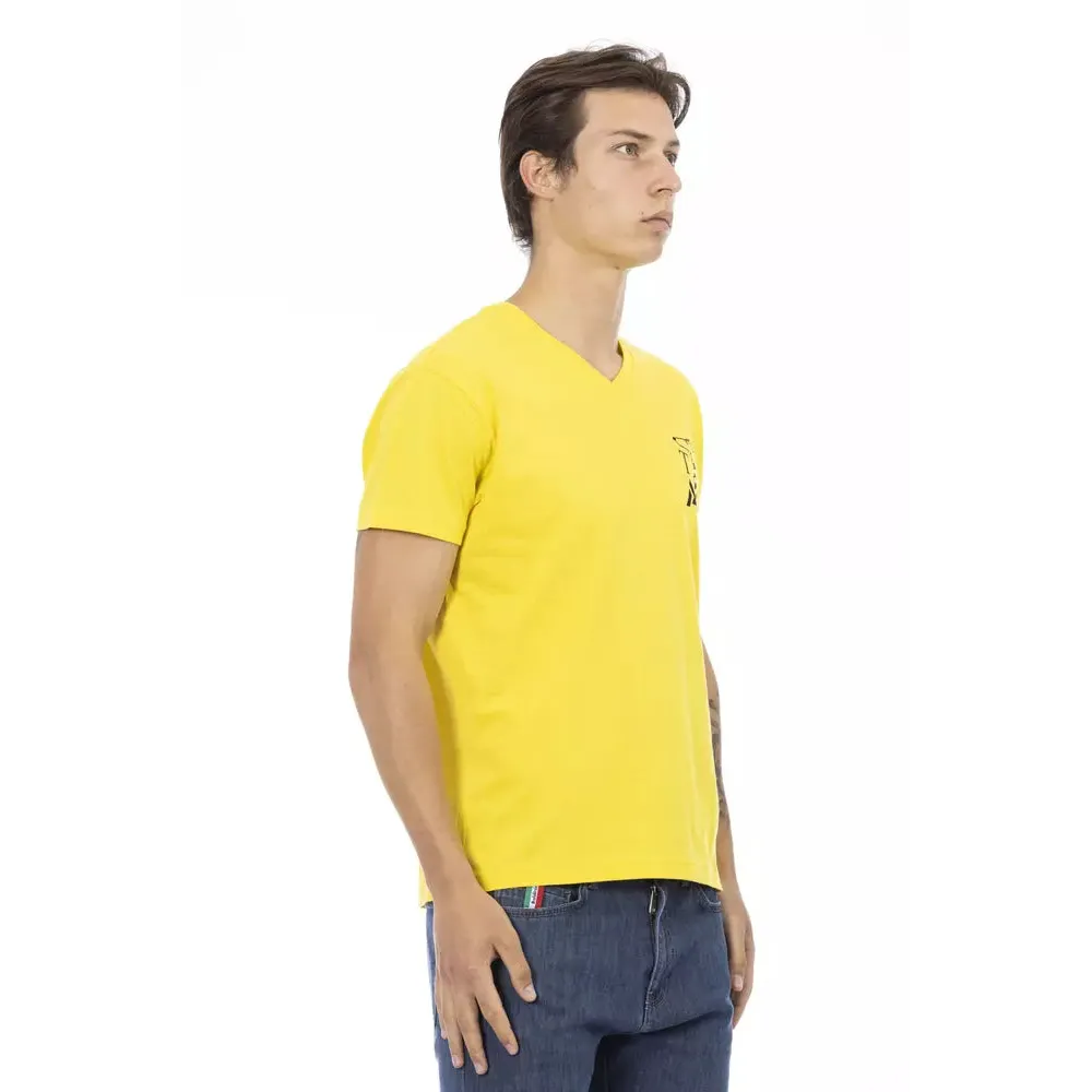 Trussardi Action Yellow Cotton Men T-Shirt