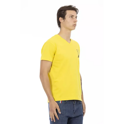 Trussardi Action Yellow Cotton Men T-Shirt