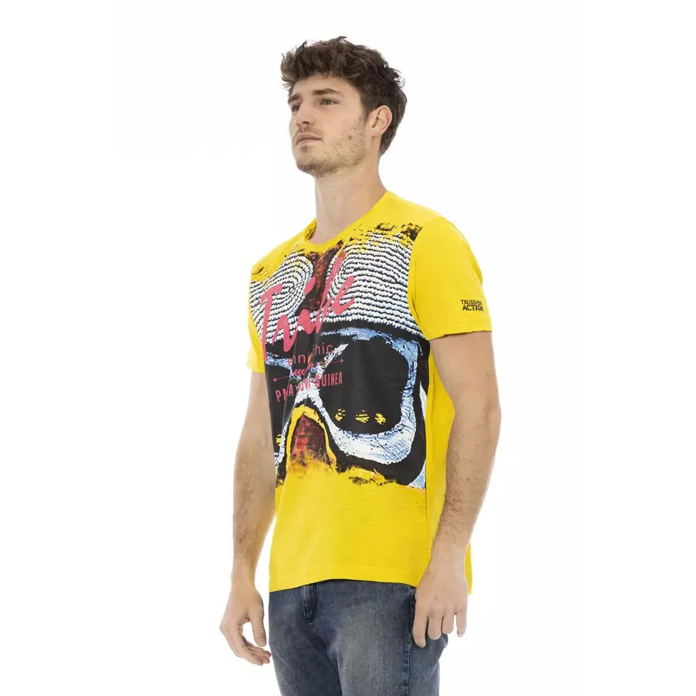 Trussardi Action Yellow Cotton Men T-Shirt