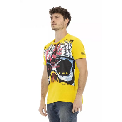 Trussardi Action Yellow Cotton Men T-Shirt