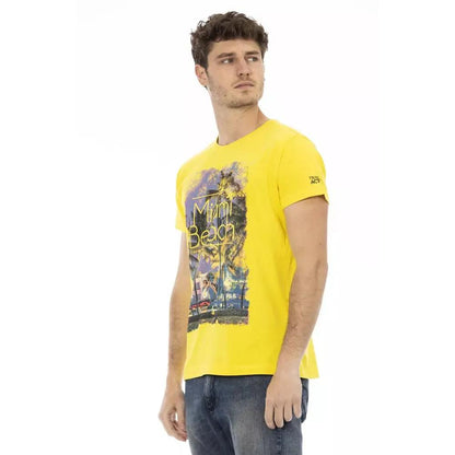 Trussardi Action Yellow Cotton Men T-Shirt