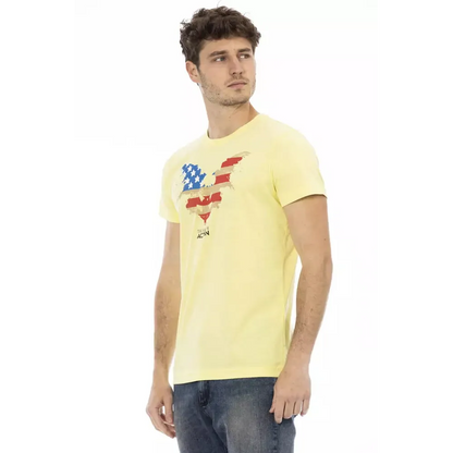 Trussardi Action Yellow Cotton Men T-Shirt
