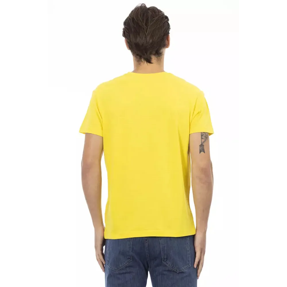 Trussardi Action Yellow Cotton Men T-Shirt