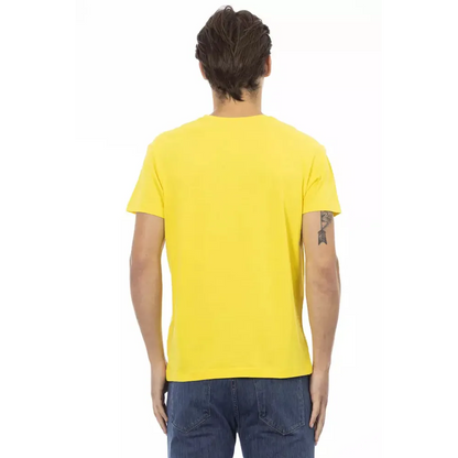 Trussardi Action Yellow Cotton Men T-Shirt