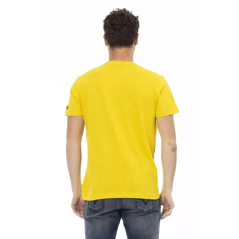 Trussardi Action Yellow Cotton Men T-Shirt