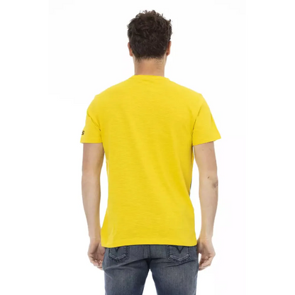 Trussardi Action Yellow Cotton Men T-Shirt