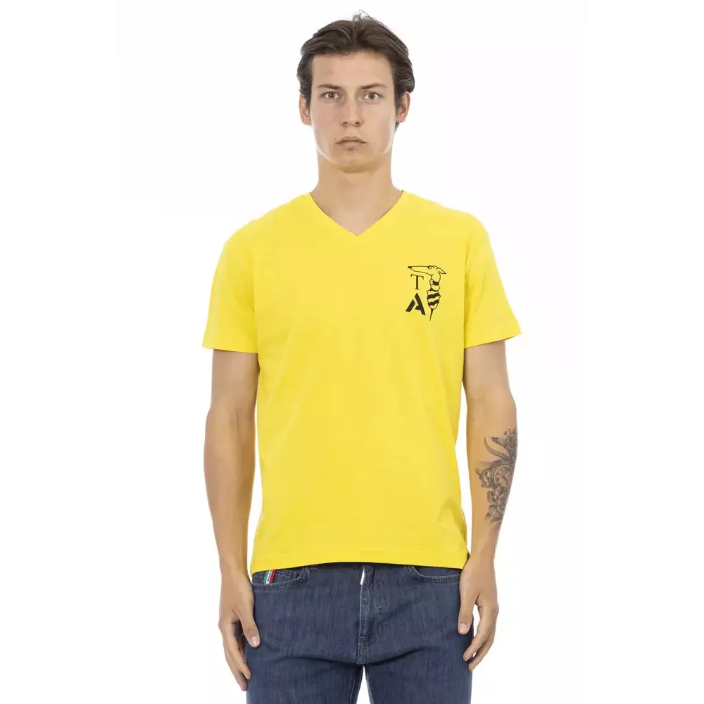 Trussardi Action Yellow Cotton Men T-Shirt