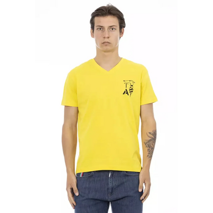 Trussardi Action Yellow Cotton Men T-Shirt