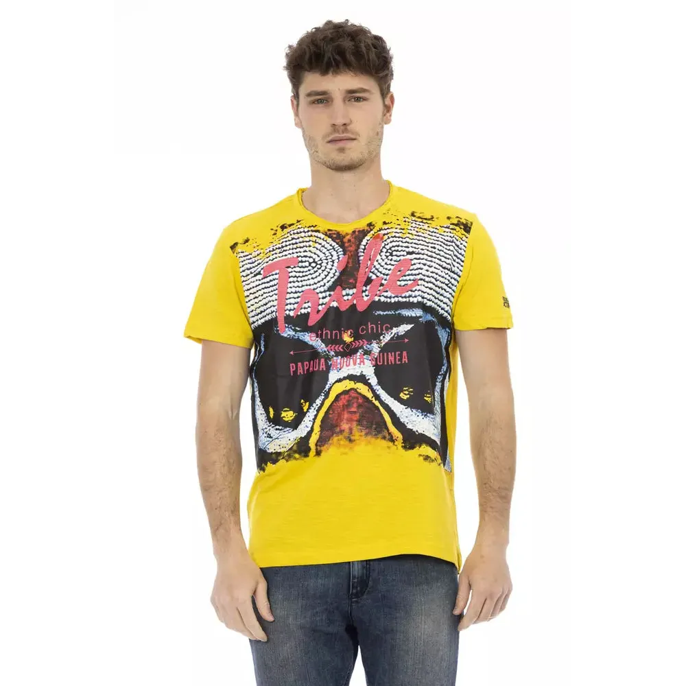 Trussardi Action Yellow Cotton Men T-Shirt
