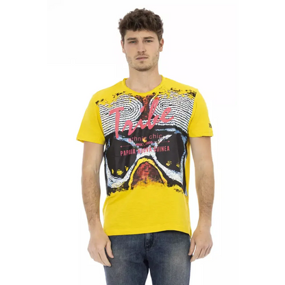 Trussardi Action Yellow Cotton Men T-Shirt