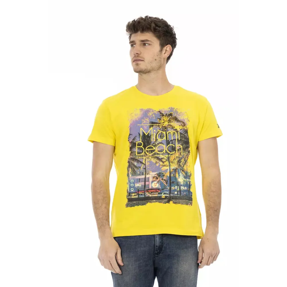 Trussardi Action Yellow Cotton Men T-Shirt