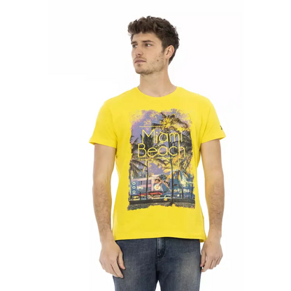 Trussardi Action Yellow Cotton Men T-Shirt