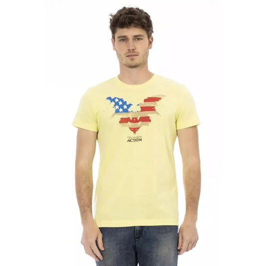 Trussardi Action Yellow Cotton Men T-Shirt