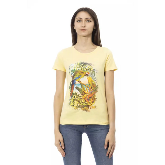 Trussardi Action Yellow Cotton Women T-Shirt