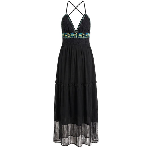 Trussardi Jeans Black Cotton Women Dress