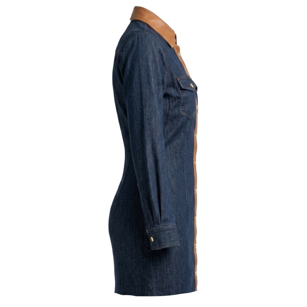 Trussardi Jeans Blue Cotton Women Dress